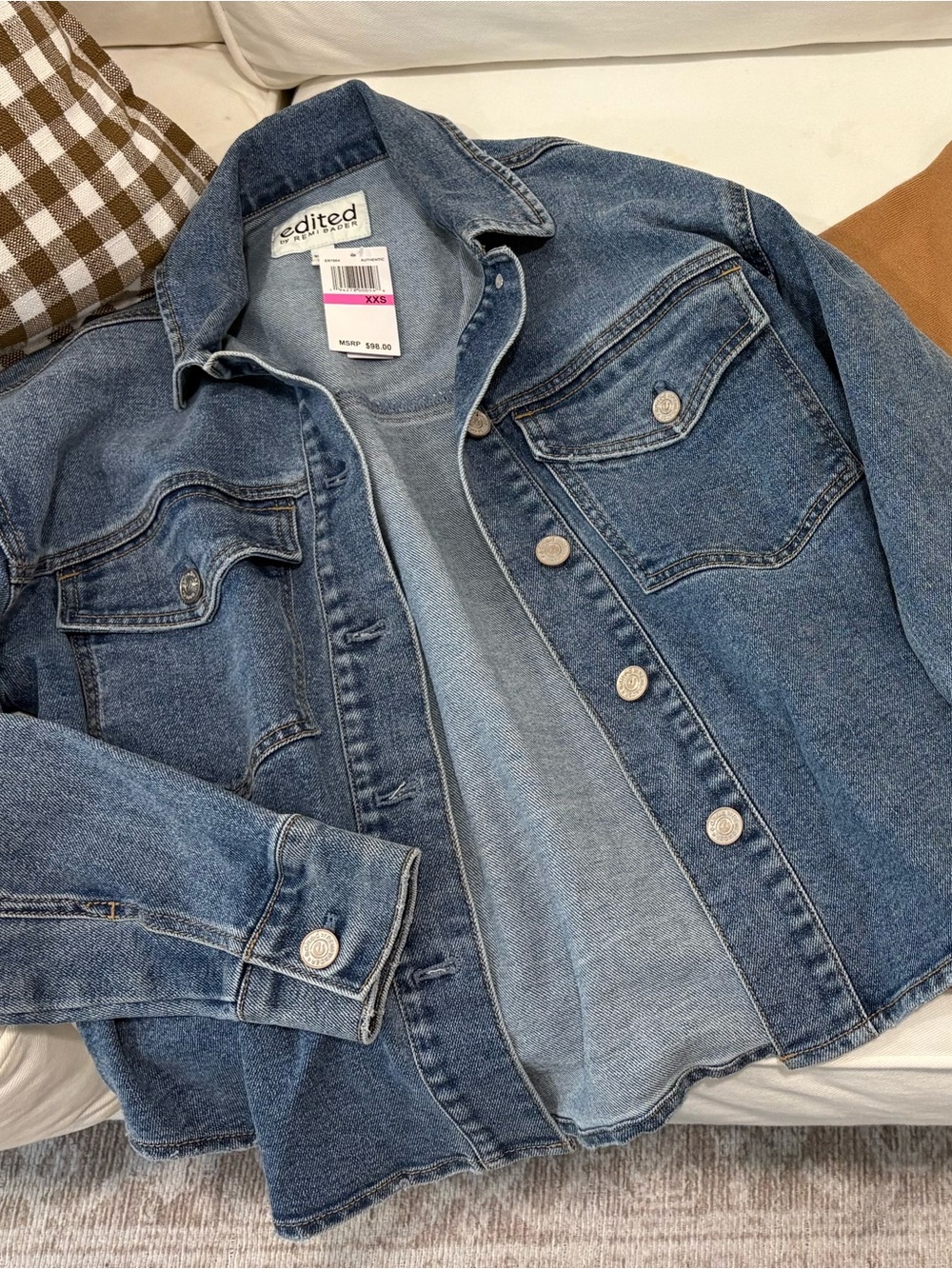 Edikted Blue Denim Trucker Jacket
